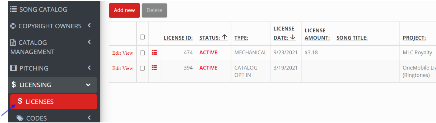 Licenses
